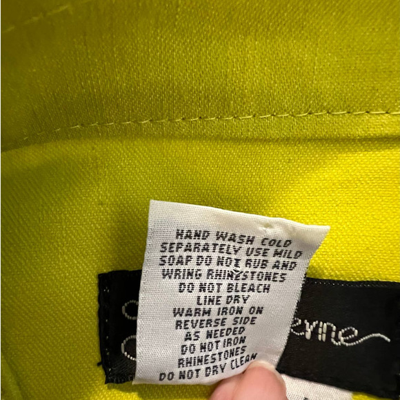 Prosper & Devine Jacket in Greenish Yellow w/Rhinestones on Pockets Size Medium - Picture 5 of 5